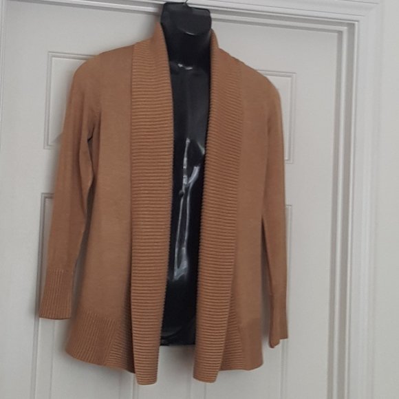 INC International Concepts Sweaters - Women's INC International Concepts  Ruffle Open Cardigan  Size S  Brown